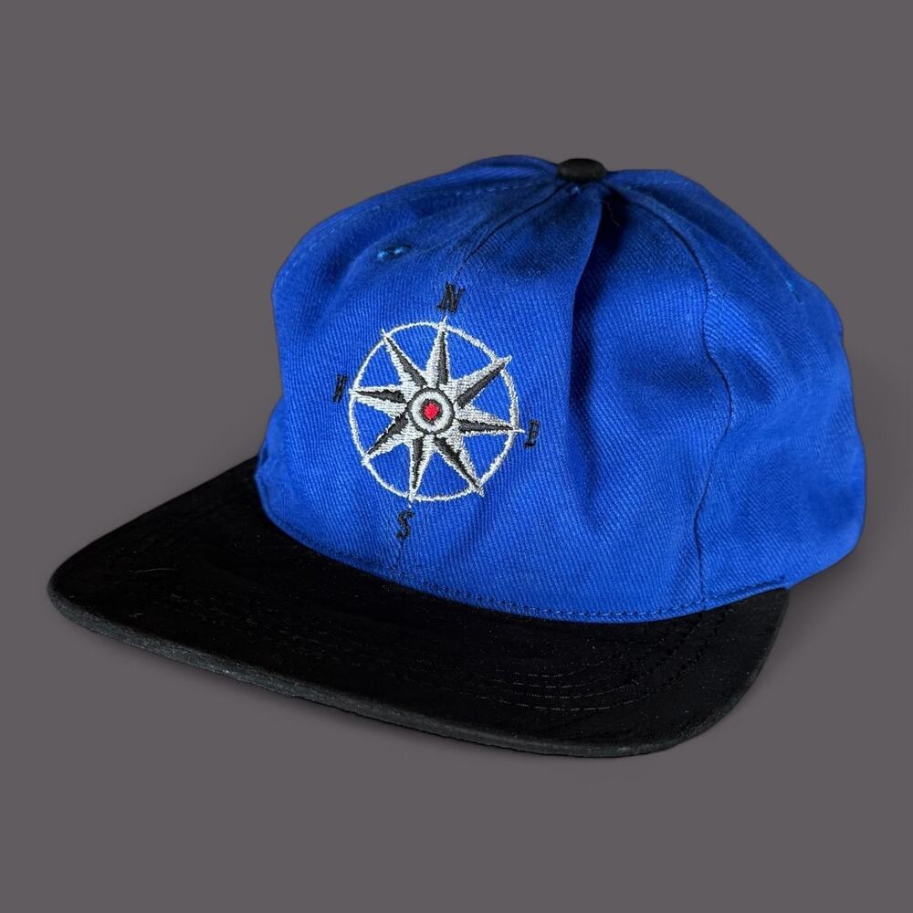 Marlboro Hat Deadstock Blue Baseball Cap Hat Adult Adjustable Compass NEW 1996